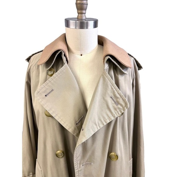 Mob Boss VTG Men's Burberry Trench Coat/ Plaid Wool Liner/ Collar Size 40 Short - Picture 11 of 13